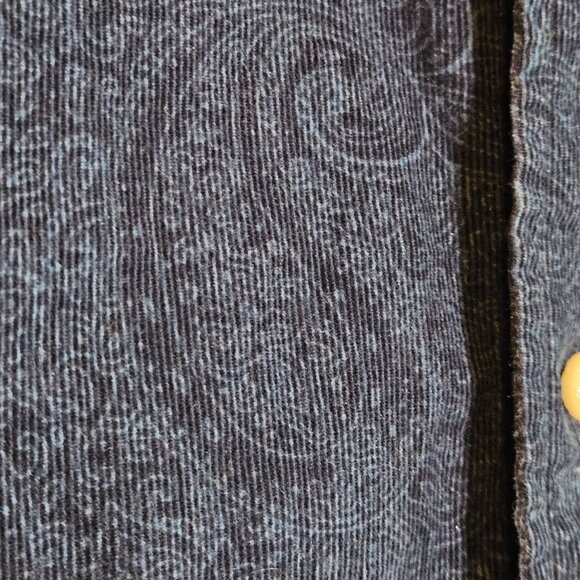 Cremieux Mens Paisley Button-Up Shirt Medium 100% Cotton Blue Long Sleeve - Picture 6 of 13